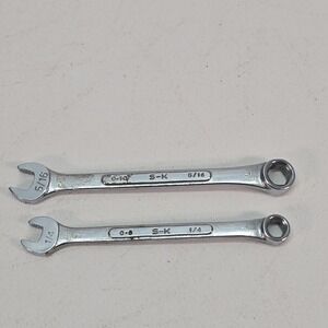 S-K Tools USA 2pc SAE 5/16"‎ & 1/4" Combination Wrench Set   6Pt  S-K  C-8 C-10
